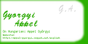 gyorgyi appel business card