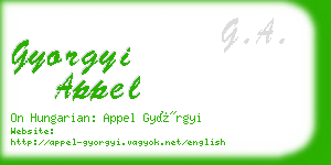 gyorgyi appel business card